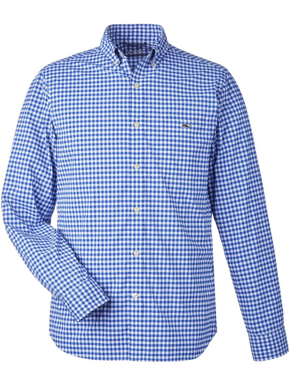 Vineyard Vines On The Go  Light Blue Gingham Button-Down Shirt - XXL